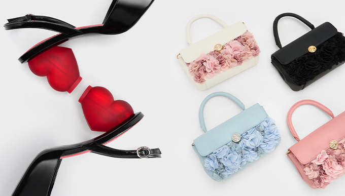 Charles & Keith情人節限定系列｜花海手袋、櫻花鞋、心形高跟鞋等浪漫應節穿搭必入！