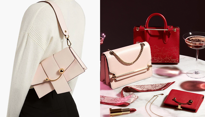 情人節手袋2023｜凱特王妃都愛英國小眾品牌Strathberry情人節系列必買限量版漸變心心Nano Tote、兩用Mini Crescent等