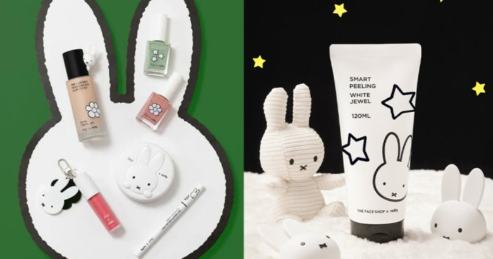 The Face Shop與Miffy聯乘推出超可愛Miffy造型防曬氣墊、牛油果身體乳、櫻花狀茶樹淨膚調理爽膚棉等護膚化妝品（附購買連結）