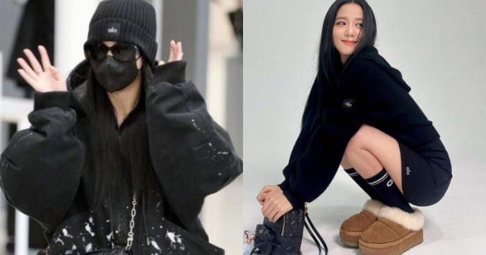 Jisoo平價同款穿搭！Alo短款帽衫、燈芯絨迷你裙、UGG穆勒厚底鞋等 